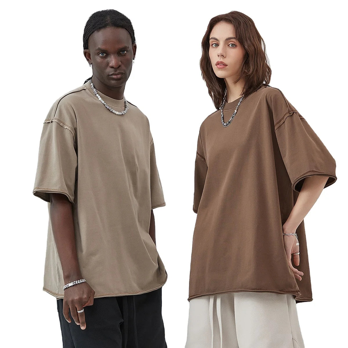 Xinglan Men's 100% Cotton Luxury T-Shirt High Quality Loose Fit Terry Fabric Customizable Logo on Plain T-Shirt