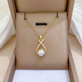 Meetyoo Artificial Pearl Brass Pendant Necklace Set Stainless Steel PVD 18K Gold Fashion Pendant Necklaces for Women