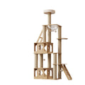 Eco-Friendly Sustainable Wooden Cat Tree Condo Tower with Sisal Rope Scratching Posts Climbing Frame & Toy