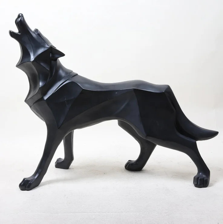 Modern Nordic Style Handicraft Furnishing Resin Wolf Figurine Ornaments for Home Stylish Animal Patterned Crafts