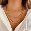 Cheap 2mm 3mm 4mm 6mm 24in Stainless Steel Chain Necklace 14k 18k 24k Gold Plated Twist Rope Chain