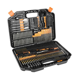 246 PCS HSS Drill Bits Set for Concrete Wood and Metal in Plastic Carrying Case Tool