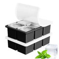 2025 New Large Iron-Clad Silicone Whiskey Ice Mold Maker Easy Release Container Ice Cube Tray Lids Cover for Ice Cream Tools
