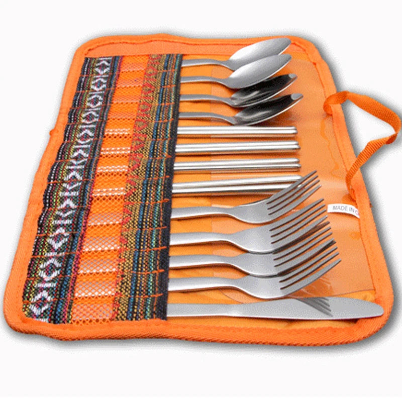 2025 Outdoor Camping Picnic Knives and Forks Organizer Bags Tableware Storage Bag