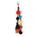 Colorful Bohemian Handbag Charms Boho Decor Bag Accessories Macrame Pom Pom Plush Key Chain Wholesale Cotton Tassel Key Chains