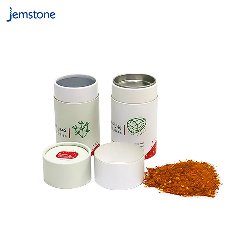100% Recycled Material Custom Aluminum Foil Food Grade Cylinder Paper Tube Composite Cans for Paprika