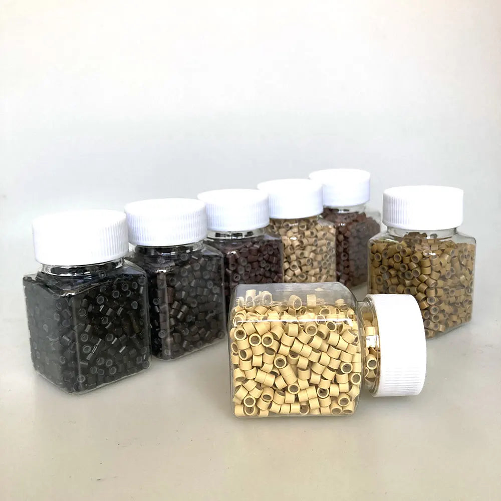 4.0x2.0x3.0mm Silicone Micro Rings Links Beads Hair Extension Tools Silicone Lined Micro Beads