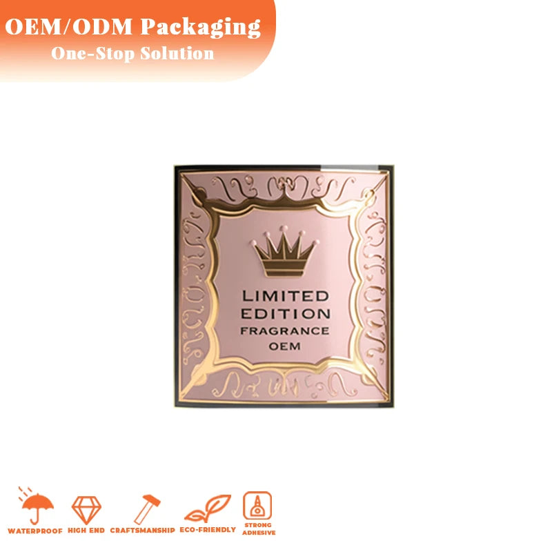 Custom Antique  Metal Perfume Labels Vintage Charm for Your Premium Products with Custom Design