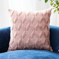Wholesale Boho Pink Faux Fur Throw Lumbar Pillow Case Cushion Cover Soft Geometric Plush Square Shape Woven for Home Hospital