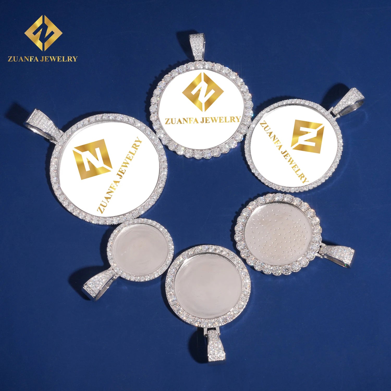 Fast Delivery Fashion Jewelry Necklaces 925 Sterling Silver Photo Pendant GRA Vvs Moissanite Iced Out Picture Pendant
