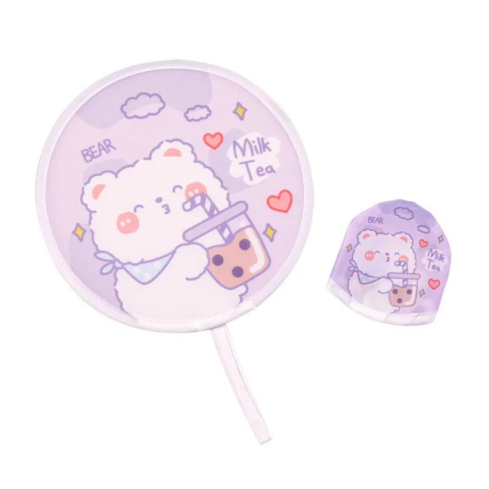 Multi-use Animal Style Printed Nylon Folding Fan with Eco-Friendly Design for Summer Cooling Customizable Packaging Easy Storage