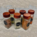 New Design Custom 120ml Transparent Square Glass Bamboo Wooden Screw Lid Seasoning Spice Bottle with Plastic Cover
