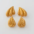 2024 Dazan HOT 18k Gold Plated Winter Hypoallergenic Stainless Steel Vintage Embossed Pointed Love Heart Wing Earrings for Women