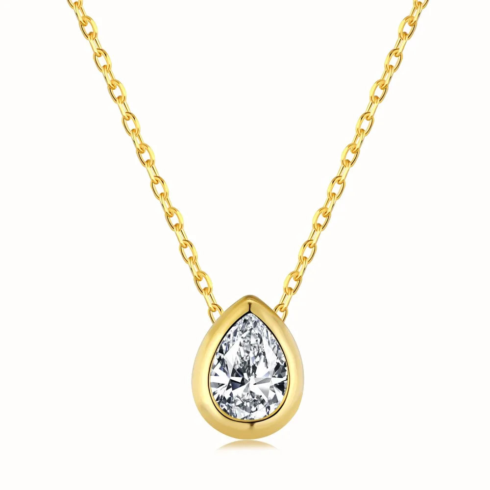 2023 New Style Popular 925 Sterling Silver Zircon 18k Gold Plated Necklace Zirconia Gold Pendant With Chain Fashion Jewelry