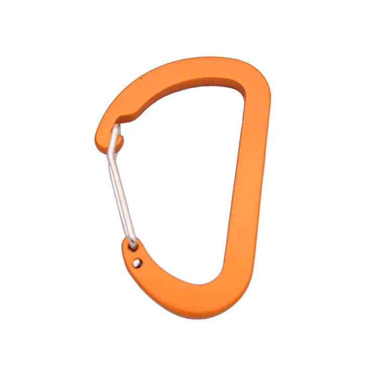 2" Aluminum Alloy D-Shape Wire Gate Flat Carabiner Clip for Keychain Outdoor Camping Water Bottle Hook Bag Parts