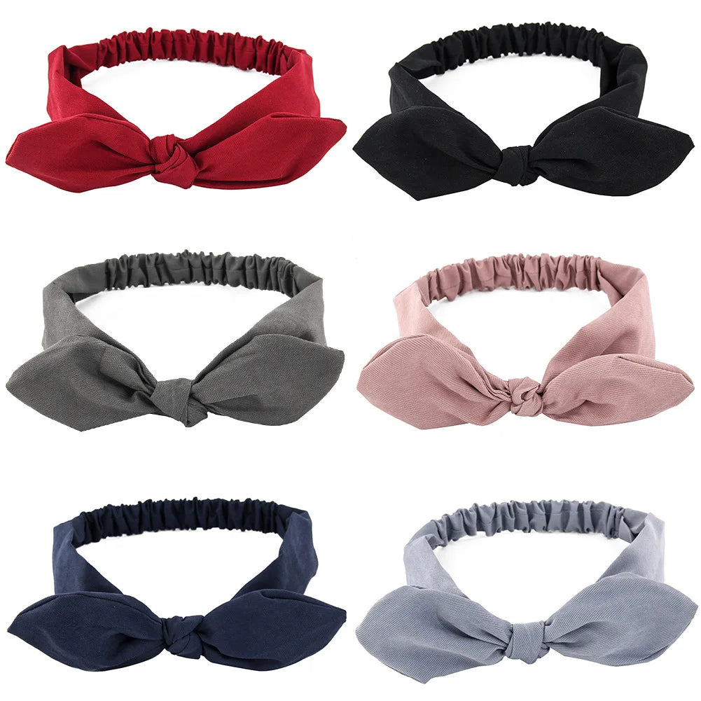 Bow Headbands for Women Headwraps Knotted Headband Rabbit Ears Stretchy Turban Head Wraps Fashion Sport Cute Hair Accessories