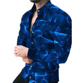 Men's Turn-down Collar Anti-Wrinkle Digital Print Floral Pattern Formal Fit Shirt