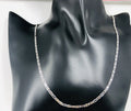 BMZ 2025 Jewelry Quality White Gold Color Chain 24 Inch Figaro Chain Rhodium Plated 48CM Necklace Rhodium Plating