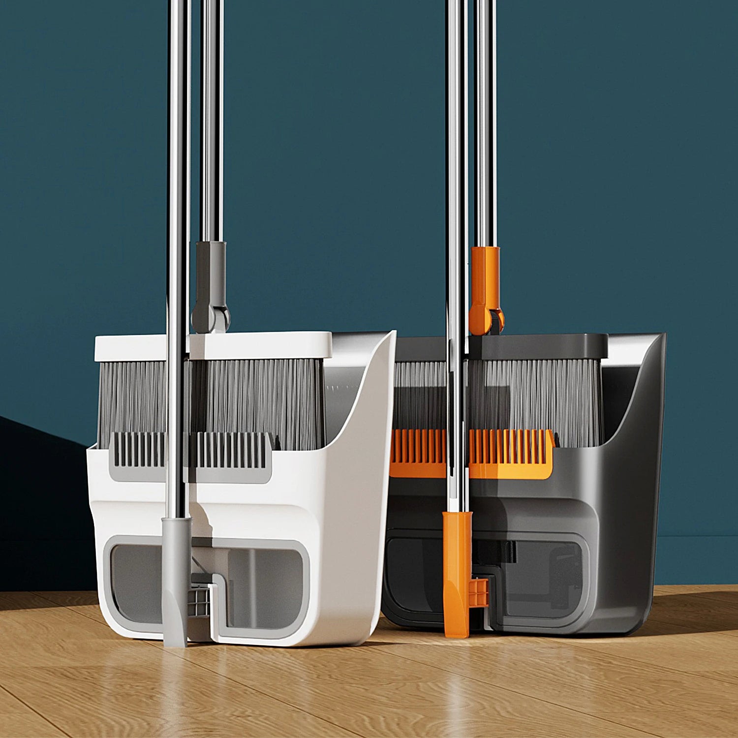 Realida Rotating Broom and Dustpan Combo for Easy Storage and Use in Small Spaces Like Apartments and Condos
