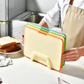 Three-Piece Household Kitchen Set Functional Double-Sided Cutting Board with Base Plastic Functional Chopping Blocks
