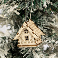 Personalised Mini Wooden Village Custom Laser Cut Wood Little Christmas House for Tree Hanging Ornaments