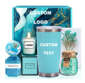 Lunaire Custom Blue Commemorative Gift Set Relaxing Spa Gift Basket Set for Birthday Gift