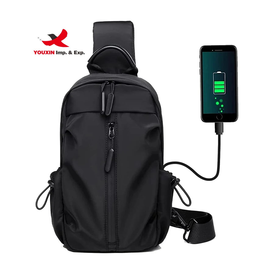 Sling Bag Crossbody Backpack Shoulder Bag for Men Sling Backpack Travel USB Charger Port Chest Bag