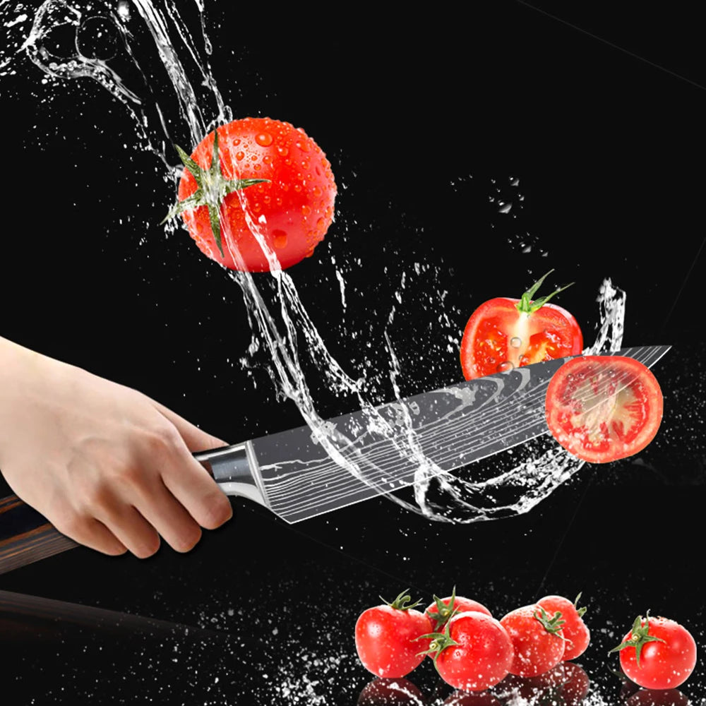 High Carbon Stainless Steel Premium Chef Cutting Paring Santoku Slaughter Knife Kitchen Knives