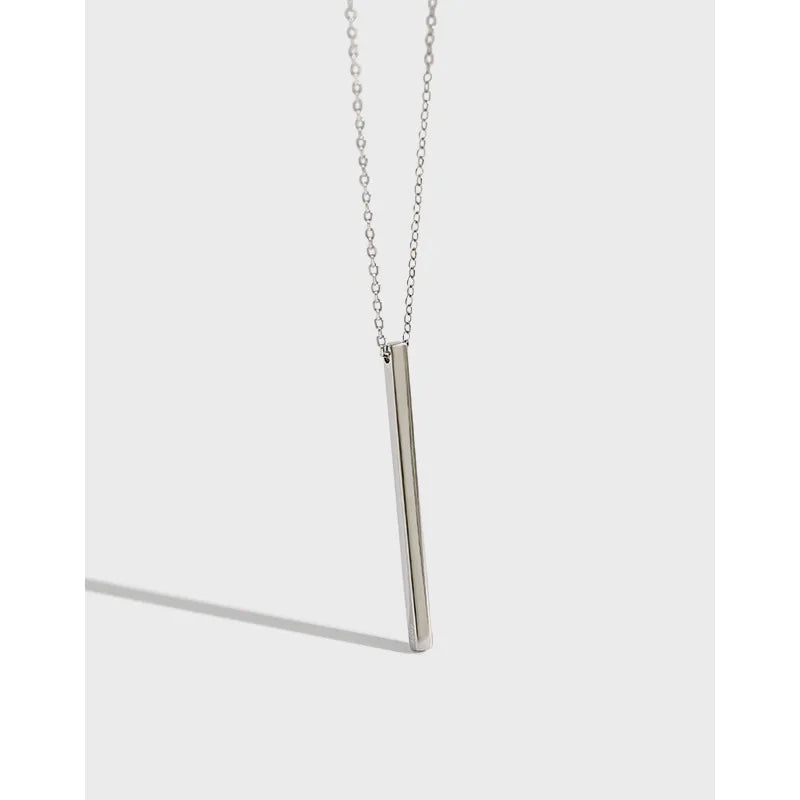 S925 Sterling Silver Square Charm Pendant Men Necklace Minimalist Geometric Couple Necklace Fine Jewelry Necklaces for Women