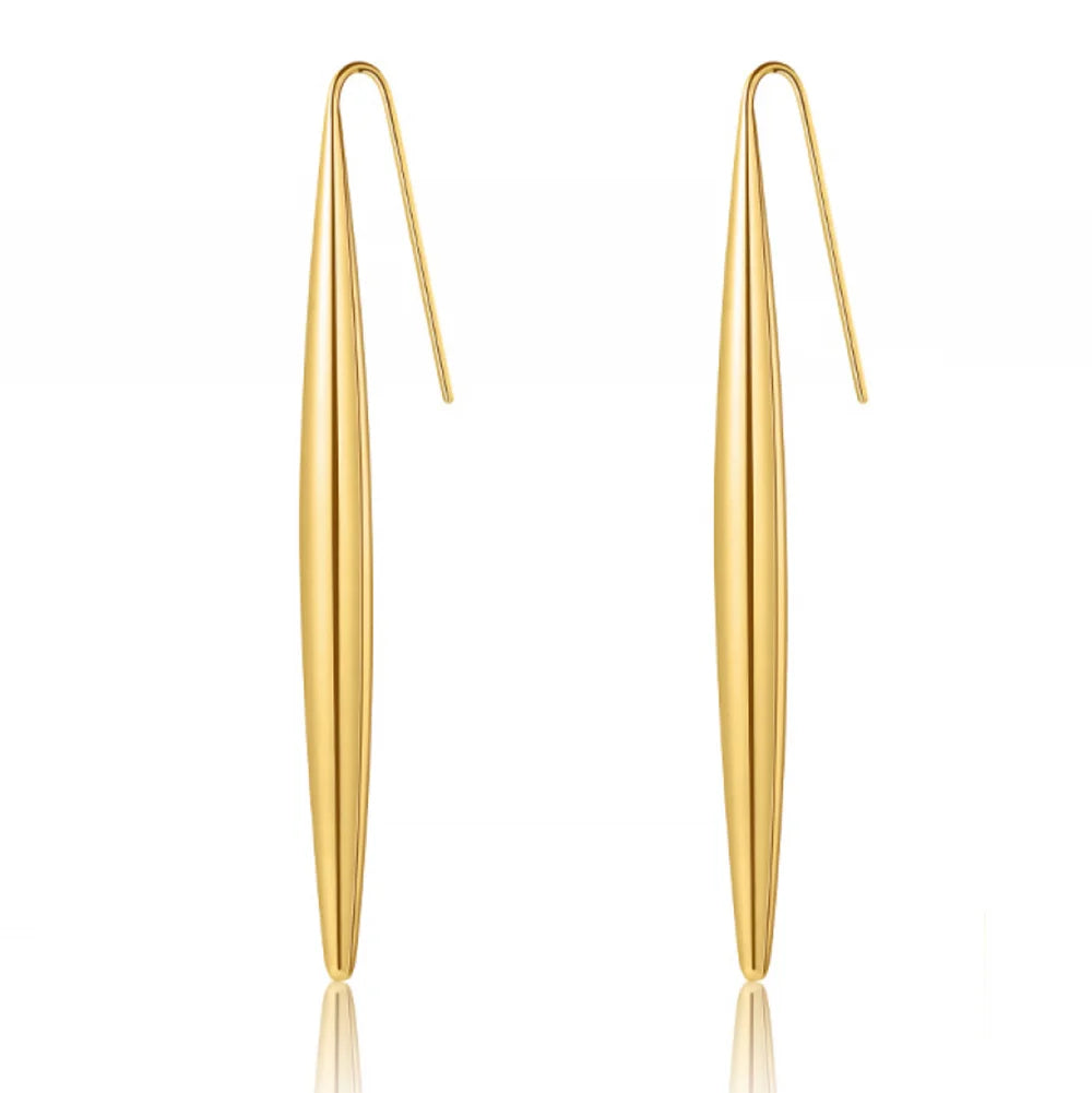 Luxury Jewelry 18K Gold Plated Tear Drop Dangle Earrings Chunky Stainless Steel Gold Earrings