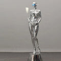 Life Size Electroplating Golden Female Model Fiberglass Sculpture for Bar Hotel Decoration