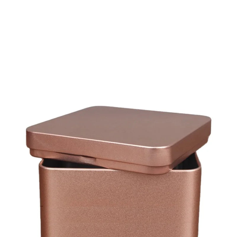 Star Packaging Sliding Lid Custom Chocolate Tea Coffee Square Cookie Box Manufacturer Tin Jar