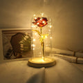 Wholesale galaxy Rose 24k Golden 24k Roses Gold Rose in Glass Dome for Valentine's Day Gift