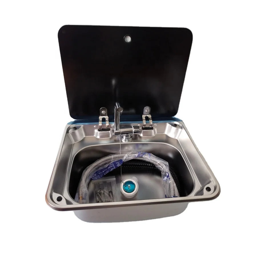 Kitchen Sink Small Rv Accessories Sinks with Faucet Stainless Steel Undermount Single Bowl Stainless Steel & Tempered Glass 1mm