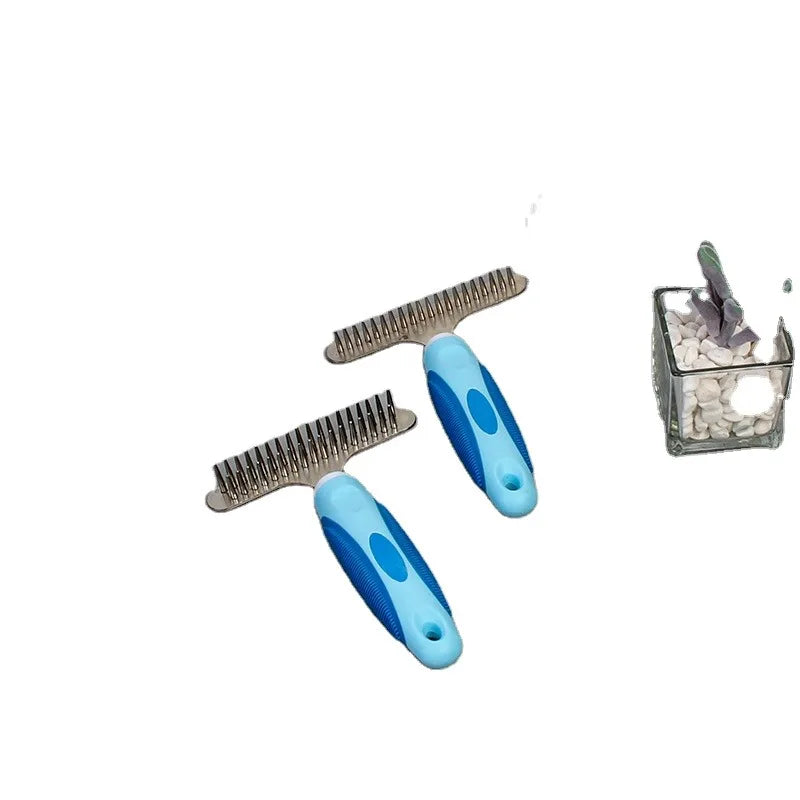 Dog Comfortable Stainless Steel Comb Easy Cleaning Cat Hair Remover Knot Opening Tool Pet Grooming Brush