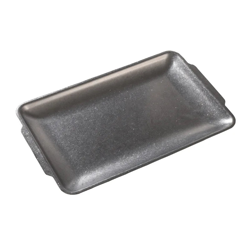 Stackable Food Serving Trays Set Snowflake Gray Matte Dinner Plates for Korean BBQ Restaurant Baking Display Dessert Steak Pasta