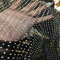 5mm Stretch Elastic Tulle Crystal Glass Rhinestone Mesh Fabric With Stones for Shoes Garment Dress