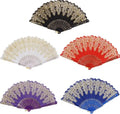 Wholesale Plastic Folding Hand Fan Chinese/Spanish Festival Party Performance Dance Lace Colorful Fan Summer Wedding Gift