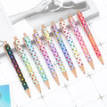 Pretty Glitter Colorful Ballpoint Pens with Black Ink Bling Retractable Pens for Wedding Party Decoration Office School Supplies