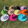 OEM Wholesale Summer Wide Brim Sun Cheap Beach Hat Fedora Paper Straw Hats for Women Straw Hat ACE Custom Logo