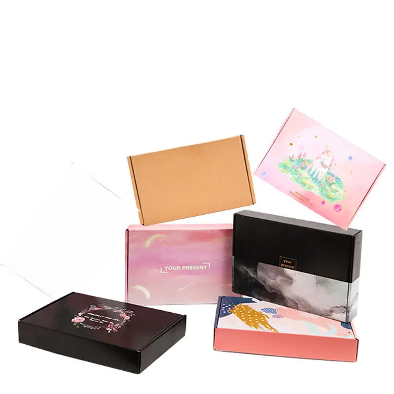 Customised Corrugated Cardboard UV Coating Embossing Matt Lamination Recyclable Ecommerce Hair Mailer Postal Shipping Box Custom