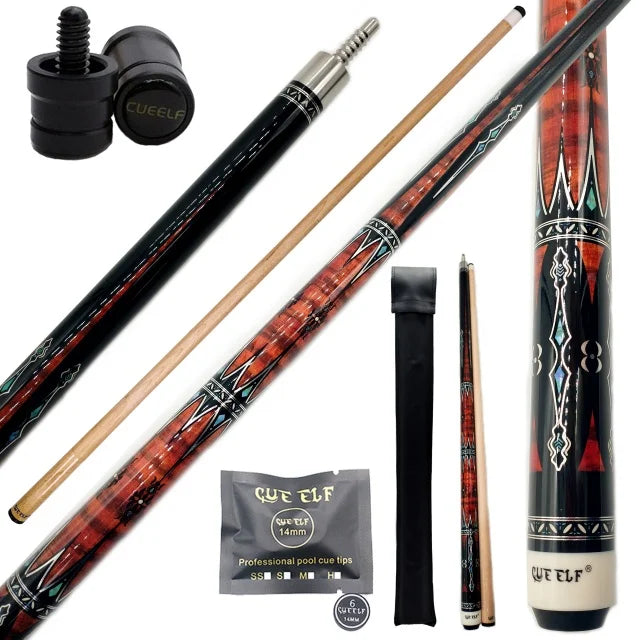Cueelf Professional Quality Maple Tip Pool Cue Exquisite 12mm Carom Billiards Cue Stainless Steel Joint High-End Billiard Stick