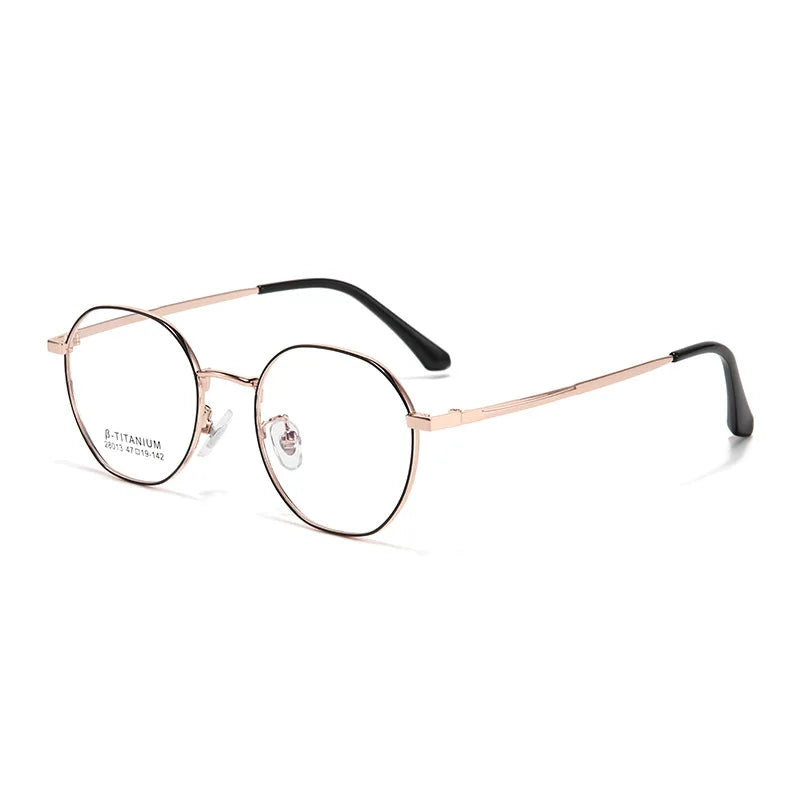 Fashion Trendy Custom Women Optical Glasses Round Frame Female Eyeglasses Spectacles Black Gold Round Frame Glasses Optical