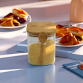 Airtight Square  Handmade Glass Storage Jar Smell Proof Pop Top Glass Container Cover Packaging Food with Spoon