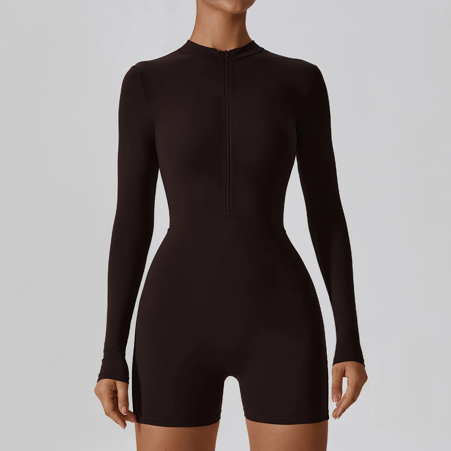 Women Sportswear One Piece Long SleeveJumpsuit With Zipper Fitness Clothing Sports Short Jumpsuit Yoga Bodysuit for Women