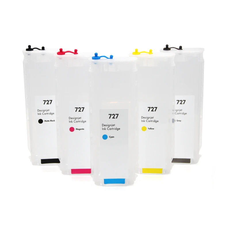 Ocbestjet Empty 727 Refill Ink Cartridge for HP DesignJet T1530 T920 T1500 T2500 T930 T2530 Printer