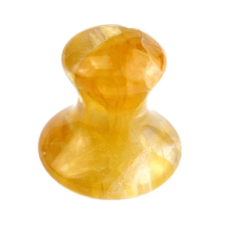 Hot Selling Natural Yellow Citrine Mushroom Shape Gua Sha Massage Stone Guasha Facial Beauty Body Skincare Relax Tool for Women