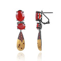 Abiding Natural Red Agate Stone Gold Plated Jewelry 925 Sterling Silver Drop Earrings Jewelry for Women Wedding