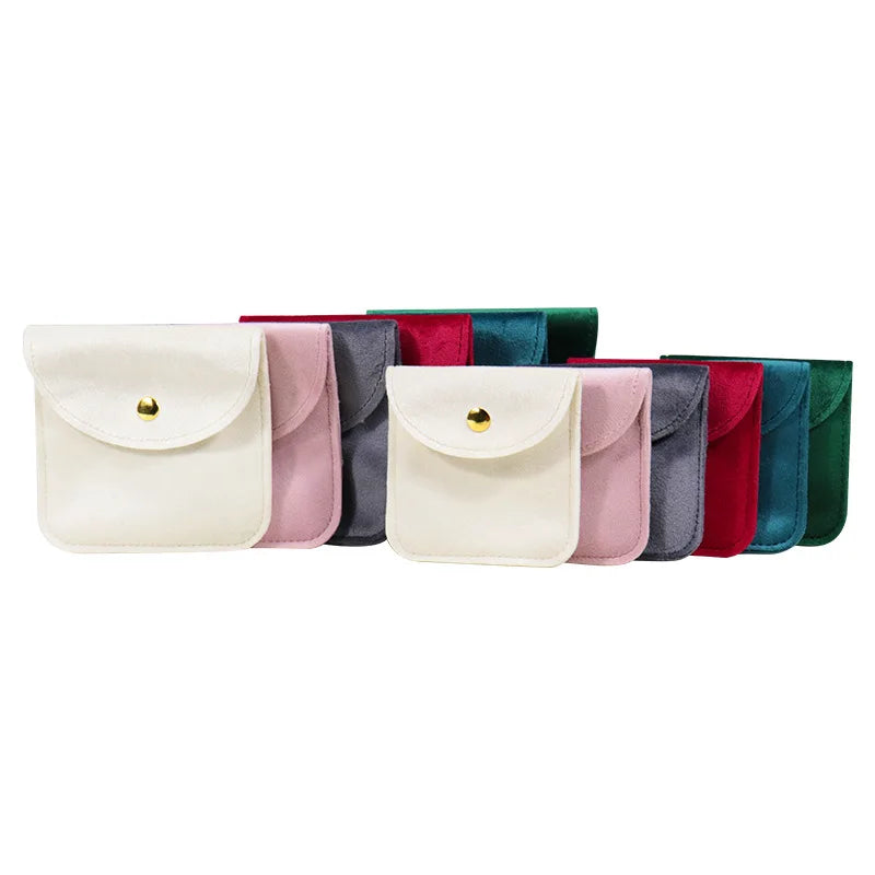 Custom Logo Microfiber Velvet Jewellery Packaging Envelopes Pouch Bag for Custom Jewelry Containers
