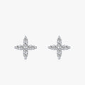 Ailmay Genuine 925 Sterling Silver Fine AAAAA Level Flower Stud Earrings for Women Wedding Engagement Anti-allergy Jewelry Gift